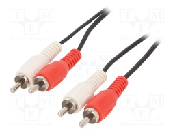 Cable; RCA plug x2,both sides; 1.8m; black
