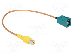 Cable; 320mm; Fakra Z female,RCA socket; transparent