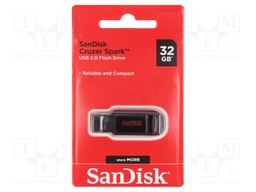 Pendrive; USB 2.0; 32GB; USB A; CRUZER SPARK; Colour: black