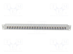 Patch panel; black; Number of ports: 24; F socket x24; rack 19"
