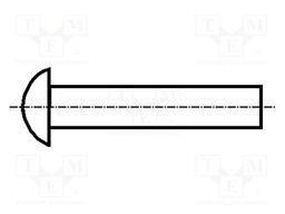Rivet; brass; Rivet diam: 3.06mm; L.rivet: 3.9mm; Øhead: 5.5mm