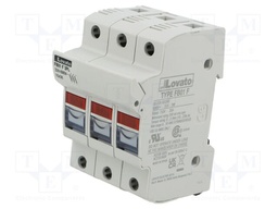 Fuse base; 10x38mm; for DIN rail mounting; 32A; 690VAC; Poles: 3