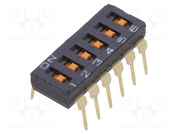 Switch: DIP-SWITCH; Poles number: 6; ON-OFF; 0.025A/24VDC; Pos: 2