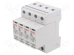 Surge arrestor; Type 2; Poles: 4; 20kA; 240VAC; DIN; -40÷85°C; IP20