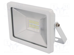 Lamp: LED flood light; 6500(typ)K; IP65; Body: white; 20W; 230VAC