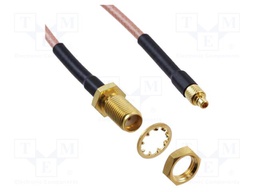 Cable; 152mm; MMCX male,SMA female; white; straight; 6GHz; 50Ω