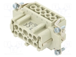 Connector: HDC; contact insert; female; 16A; 500V; Han E®; PIN: 10