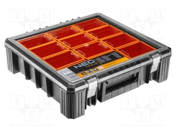 Container: collective; with boxes; black-orange; 400x400x120mm