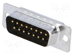 D-Sub; PIN: 15; plug; male; turned contacts; soldering; for cable