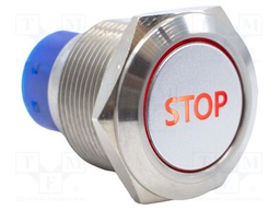 Switch: vandal resistant; SPDT; 3A/250VAC; IP67; ON-(ON); red; 24V