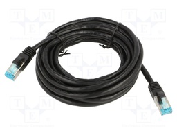 Patch cord; F/UTP; 5e; stranded; Cu; PVC; black; 5m; 26AWG; shielded