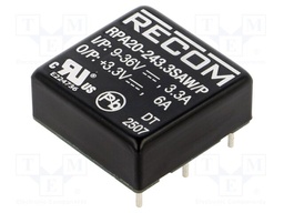 Converter: DC/DC; 20W; Uin: 9÷36V; Uout: 3.3VDC; Iout: 6A; 1"x1"; 17g