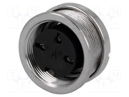 Connector: M16; female; for panel mounting,rear side nut; IP40