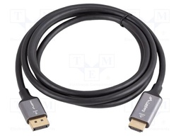 Cable; DisplayPort plug,HDMI plug; PVC; 1.8m; black; 32AWG