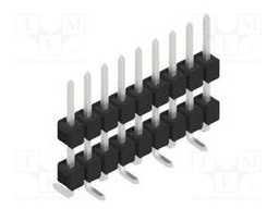 Connector: pin strips; pin header; male; PIN: 9; 2.54mm; SMT; 1x9