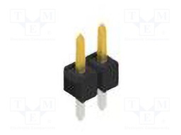 Connector: pin strips; pin header; male; PIN: 2; 2.54mm; THT; 1x2