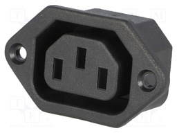 Connector: AC supply; socket; female; 10A; 250VAC; IEC 60320