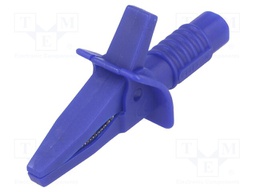 Crocodile clip; 10A; blue; max.25mm; Connection: 4mm socket