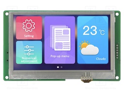 Display: TFT; 4.3"; 480x272; Illumin: LED; 16MBFLASH; RGB; 200cd/m2