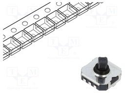 Microswitch TACT; Pos: 6; 0.05A/12VDC; SMT; 2.35N; 7.5x7.5x3.3mm