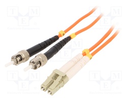 Fiber patch cord; OM2; LC/UPC,ST/UPC; 10m; Connector colour: grey