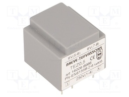 Transformer: encapsulated; 0.5VA; 230VAC; 6V; 6V; 41.6mA; 41.6mA