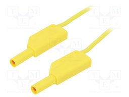 Test lead; PVC; 0.5m; yellow; 32A; Type: with 4mm axial socket