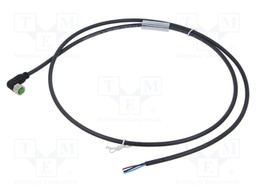 Cable: for sensors/automation; M8; PIN: 3; angled; 1m; plug; 60VDC