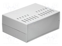 Enclosure: with panel; vented; X: 294mm; Y: 217mm; Z: 120mm; grey