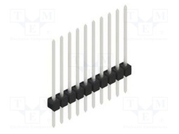 Connector: pin strips; pin header; male; PIN: 10; 2.54mm; THT; 1x10