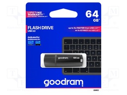 Pendrive; USB 3.0; 64GB; Read: 60MB/s; Write: 20MB/s; Colour: black