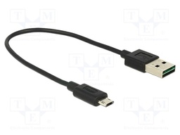 Cable; USB 2.0; gold-plated; 0.2m; black; 24AWG,32AWG; 480Mbps