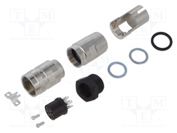 Connector: M16; plug; female; soldering; for cable; PIN: 7; 5A; 300V