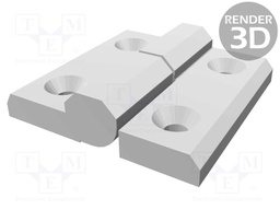 Hinge; Width: 60mm; technopolymer (PA); H: 60mm; Holes pitch: 36mm