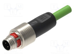 Cable: for sensors/automation; M12; PIN: 4; straight; 0.1m; plug