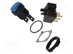 Switch: push-button; 16mm; SPDT; blue; IP65; Pushbutton: round