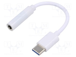 Adapter; USB 3.1; Jack 3.5mm socket,USB C plug; 0.12m; white