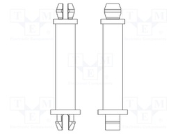 PCB distance; polyamide 66; L: 22.2mm; latch/latch; UL94V-2