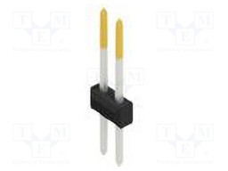 Connector: pin strips; pin header; male; PIN: 2; 2.54mm; THT; 2x1