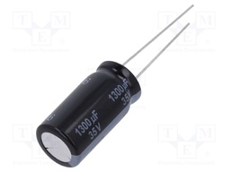 Electrolytic Capacitor, 1300 µF, 35 V, FP Series, ± 20%, Radial Leaded, 5000 hours @ 105°C