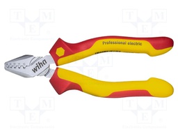 Pliers; insulated,crimping; steel; 145mm; 1kVAC; Package: blister