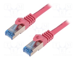 Patch cord; S/FTP; 6a; stranded; Cu; LSZH; violet; 1.5m; 26AWG