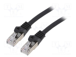 Patch cord; S/FTP; 6a; solid; Cu; LSZH; black; Len: 5m; 27AWG
