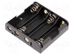 Holder; Leads: for PCB; Size: AA,R6; Batt.no: 4; Colour: black
