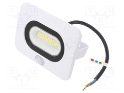 Lamp: LED flood light; 4000(typ)K; IP64; Body: white; 20W; 230VAC