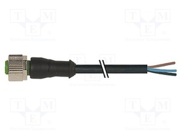 Connection lead; M12; PIN: 5; straight; 3m; plug; 125VAC; 4A; IP67