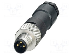 Connector: M8; PIN: 3; 4A; 48V; IP67; straight; unshielded; plug