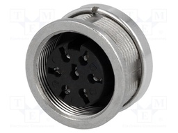Connector: M16; female; for panel mounting,rear side nut; socket