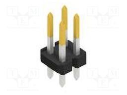 Connector: pin strips; pin header; male; PIN: 4; 2.54mm; THT; 2x2