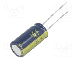 Capacitor: electrolytic; low impedance; THT; 220uF; 50VDC; ±20%